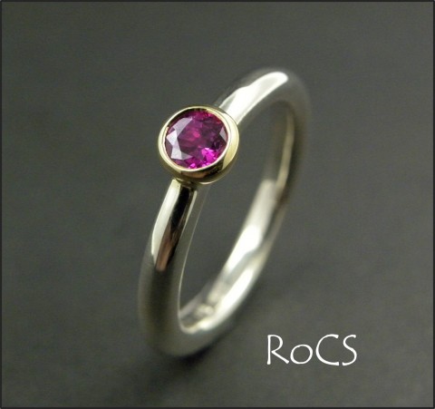 Ruby ring in two tone band image