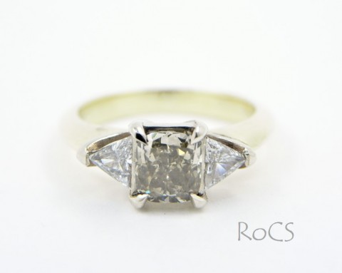 Champagne diamond with trillion cut diamond shoulders image