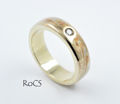 Mokume men's wedding band image