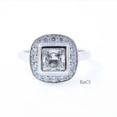 Engagement ring with princess cut diamond image