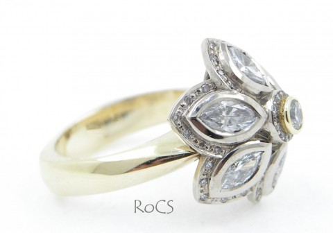 Diamond set flower ring image