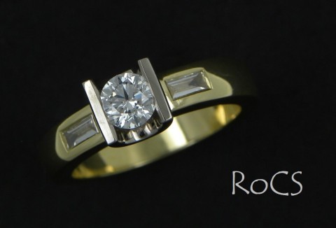 Contemporary tension set diamond ring image