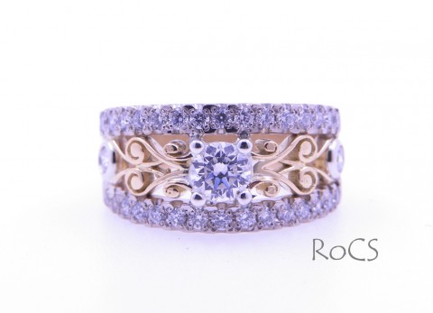 Diamond set filigree ring image