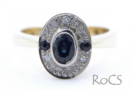 Sapphire with diamond halo  image