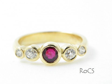 Ruby and diamond rub set band image