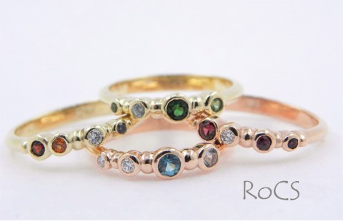 Multi gem set stacker rings image