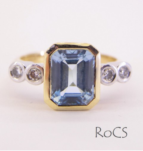 Topaz and diamond ring image