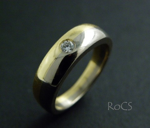 Two tone diamond set band image