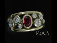 Garnet and diamond ring image