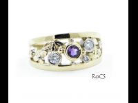 Amethyst and diamond set band image