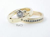 Koru style and diamond set bands image