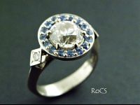 Diamond and Ceylon blue sapphire ring image