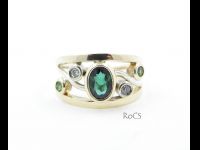 Emerald and diamond ring image