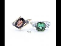 Spinel and tourmaline both set with diamond accents image