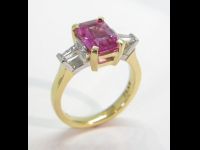 Pink sapphire and baguette diamonds image