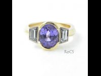 Purple sapphire with trapezoid diamonds image